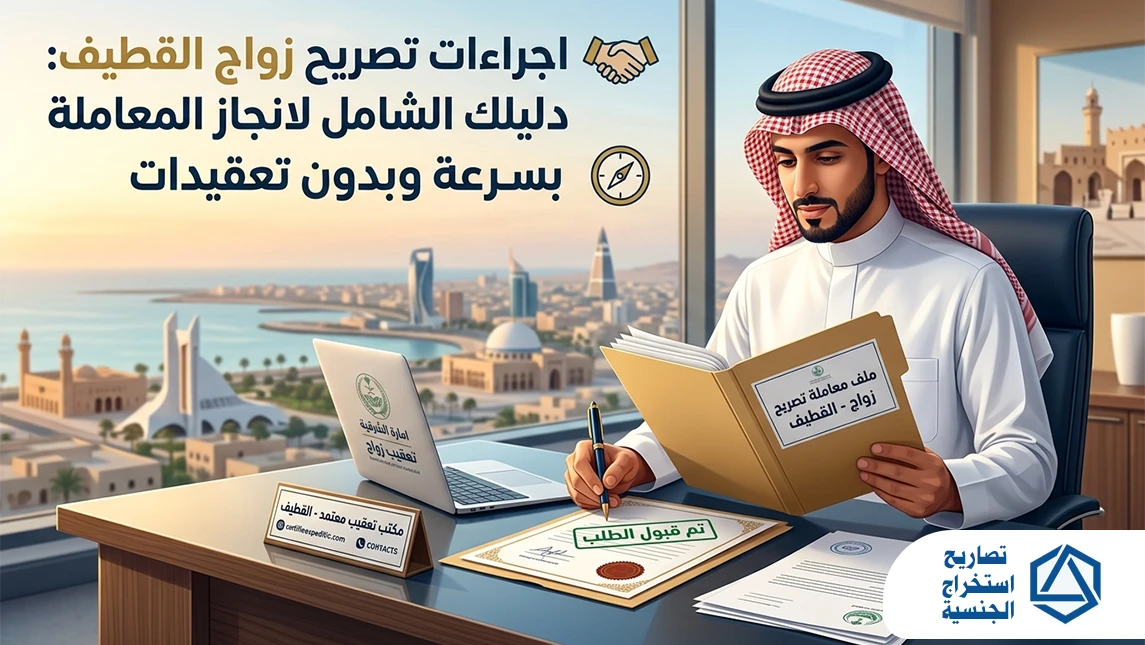 اجراءات تصريح زواج القطيف